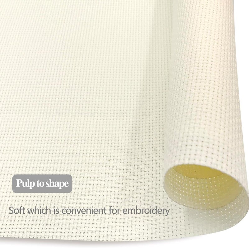 Zhenqing Aida Cloth 14 Count Cross Stitch Fabric Cross Stitch Aida Cloth for Embroidery and Needlework (Off White, 30 * 39inch) - Image 5